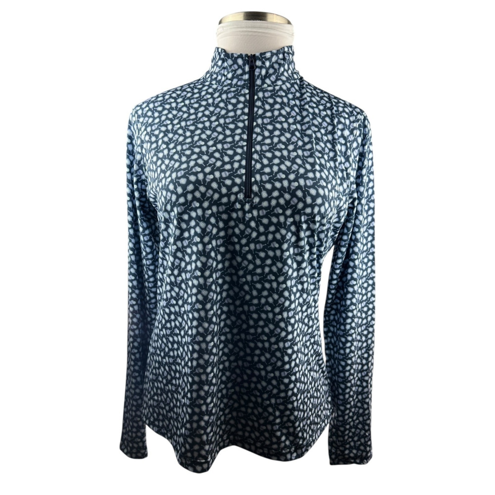 NWT Straight Down Dink Pickleball Print Golf LS Navy Quarter Zip Women's Size XL - Picture 11 of 11